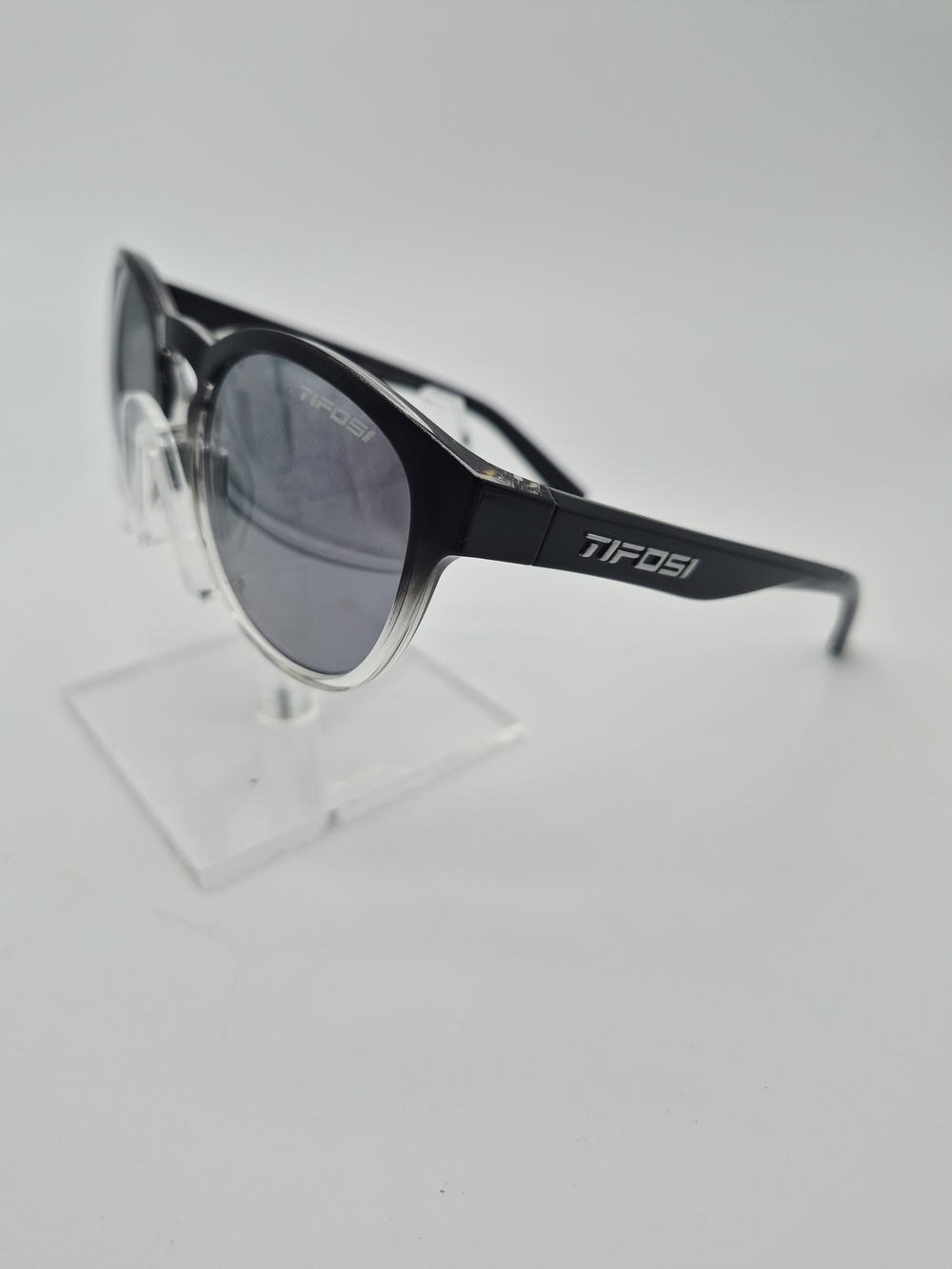 Tifosi Optics Black-to-Clear Fade Women's Sunglasses with Smoke Lenses